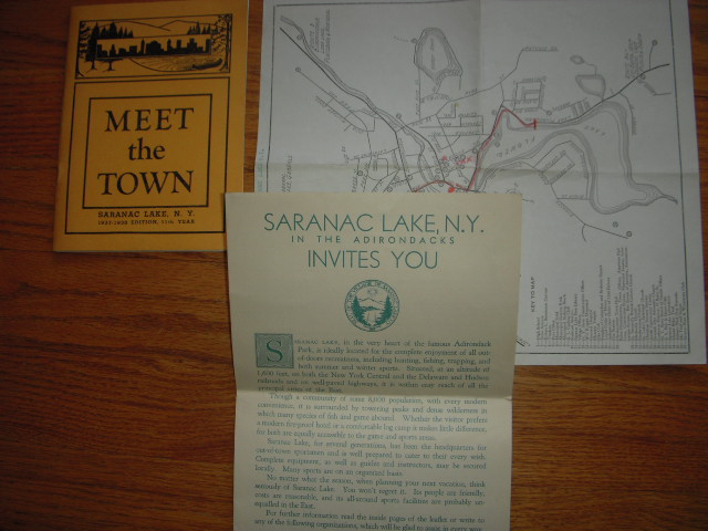 Meet the Town Saranac Lake N.Y (Map & Town Newsletter Laid-in 1937-38)_ Image for Meet the Town Saranac Lake N.Y (Map & Town Newsletter Laid-in 1937-38)_