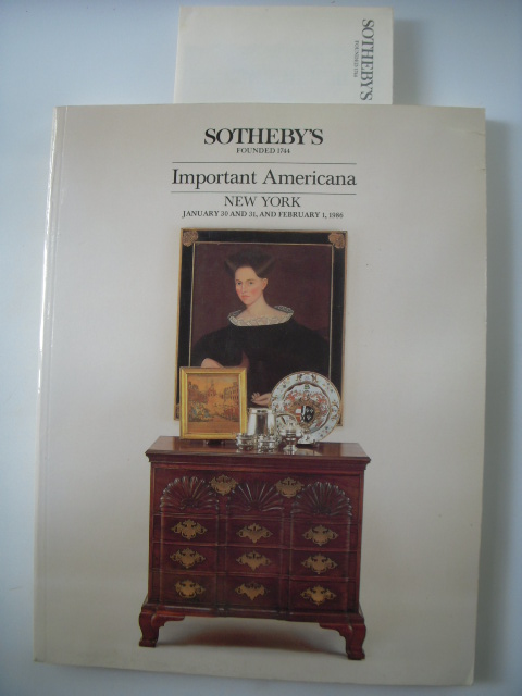 Image for Important Americana New York, January 30 and 31, and February 1, 1986 (Realized Prices Laid-in in Original Envelope)