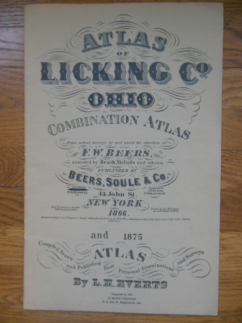Image for Atlas of Licking County, Ohio Combination Atlas From Actual Surveys 1866 & 1875 (Reprinted 1971)