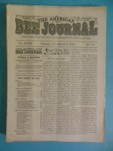 Image for The American Bee Journal (10 Issues 1882-1884)