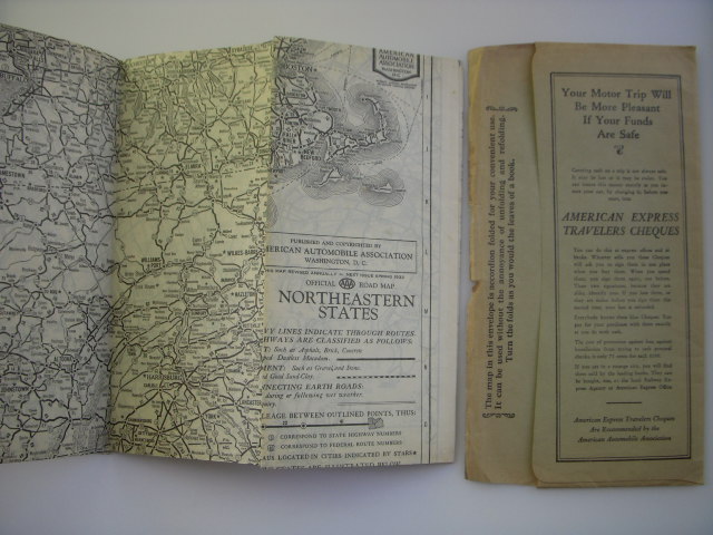 Image for 1932 AAA Map of the Northeast States in  Original Folder