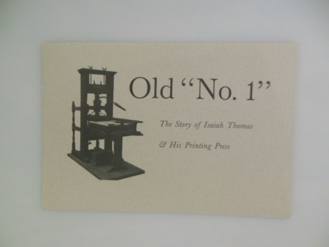 Image for Old "No. 1"; The Story of Isaiah Thomas and His Printing Press