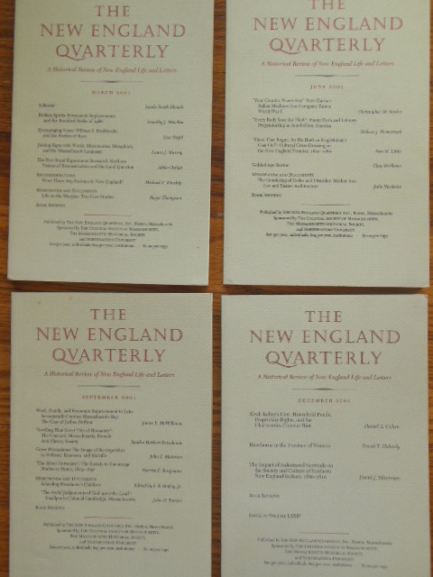 Image for The New England Quarterly (Full Run, Four Issues)