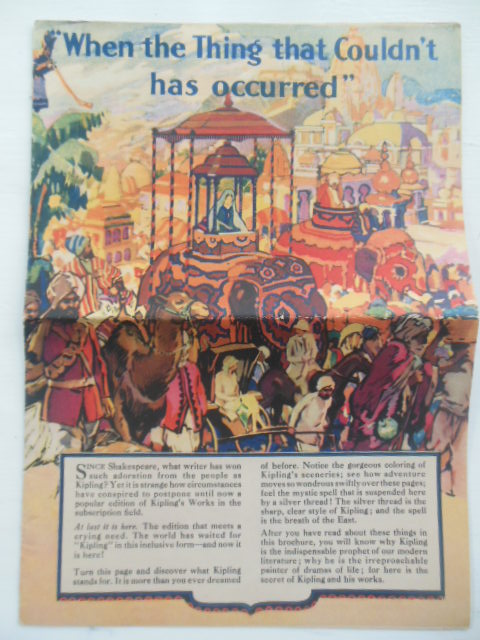 Image for When the Thing That Couldn't Has Occurred (Advertising Booklet Rudyard Kipling 26 Volume Set (1925)