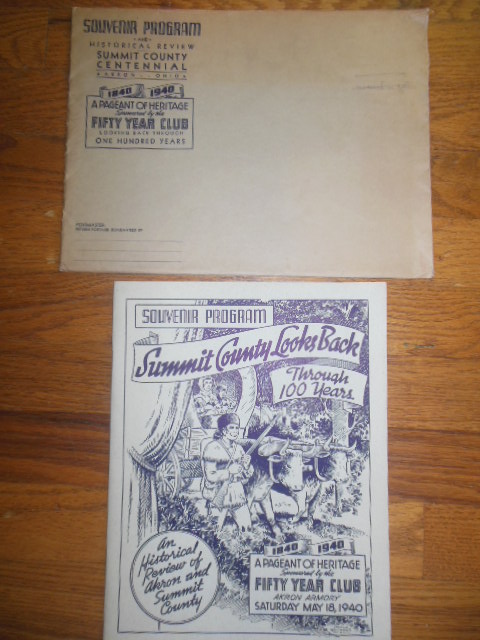 Image for Souvenir Program Summit County Looks Back Through 100 Years (Ohio, 1940 With original envelope)