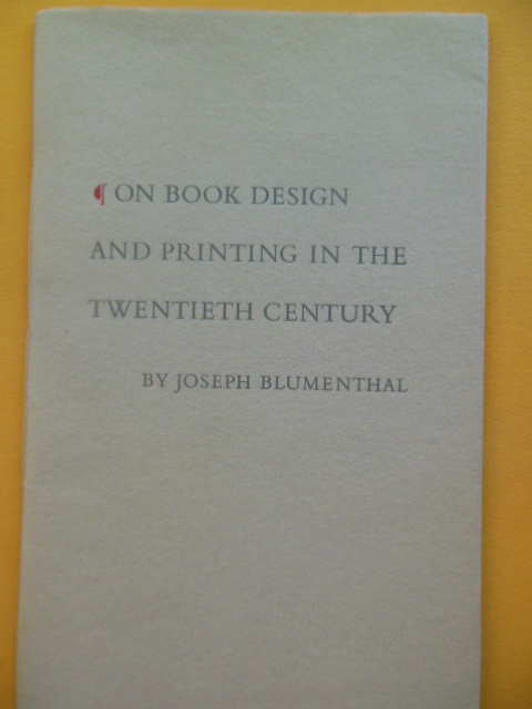 Image for On Book Design and Printing in the Twentieth Century