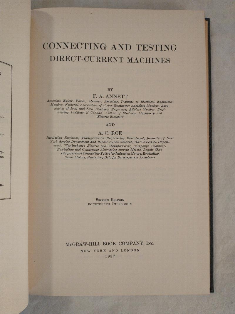 CONNECTING AND TESTING DIRECT - CURRENT MACHINES
