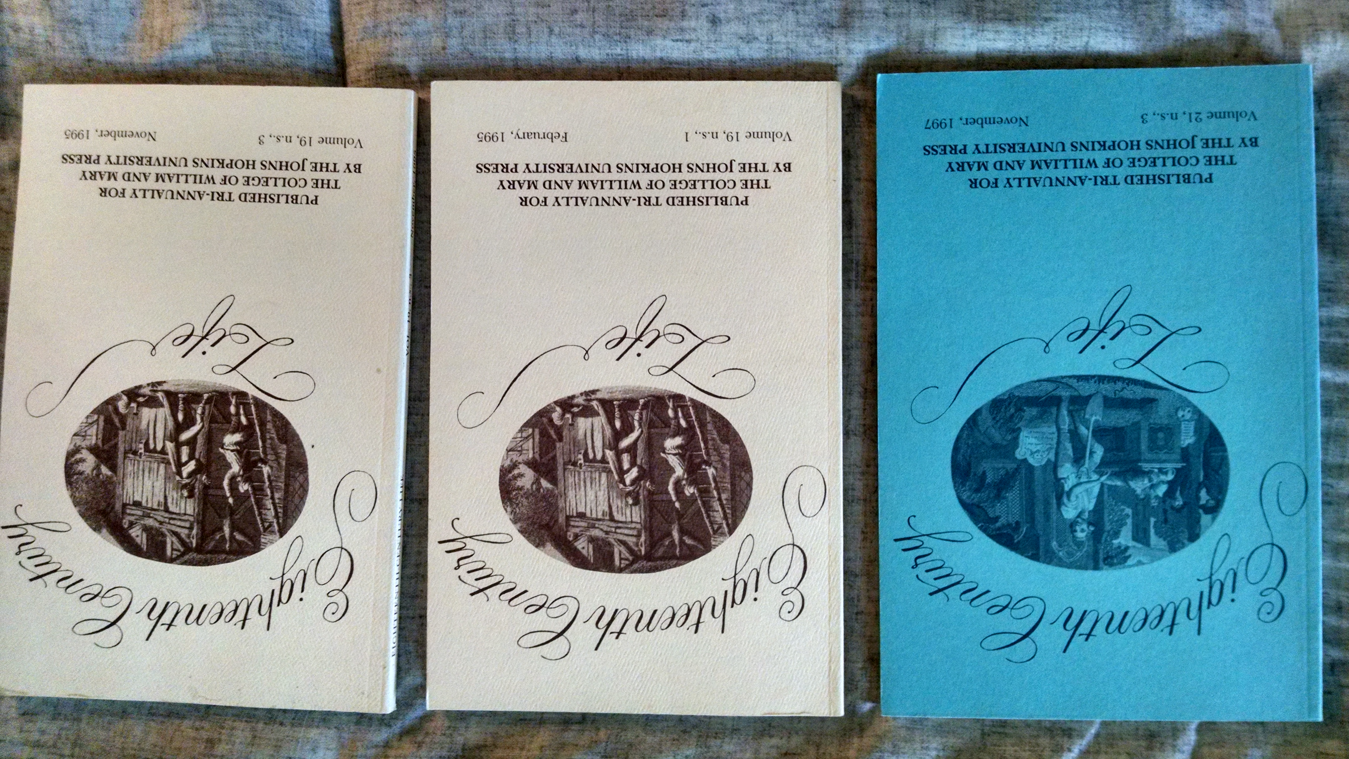 Image for EIGHTEENTH CENTURY LIFE  3 ISSUES  , VOL19 1 & 3  VOL21 #3