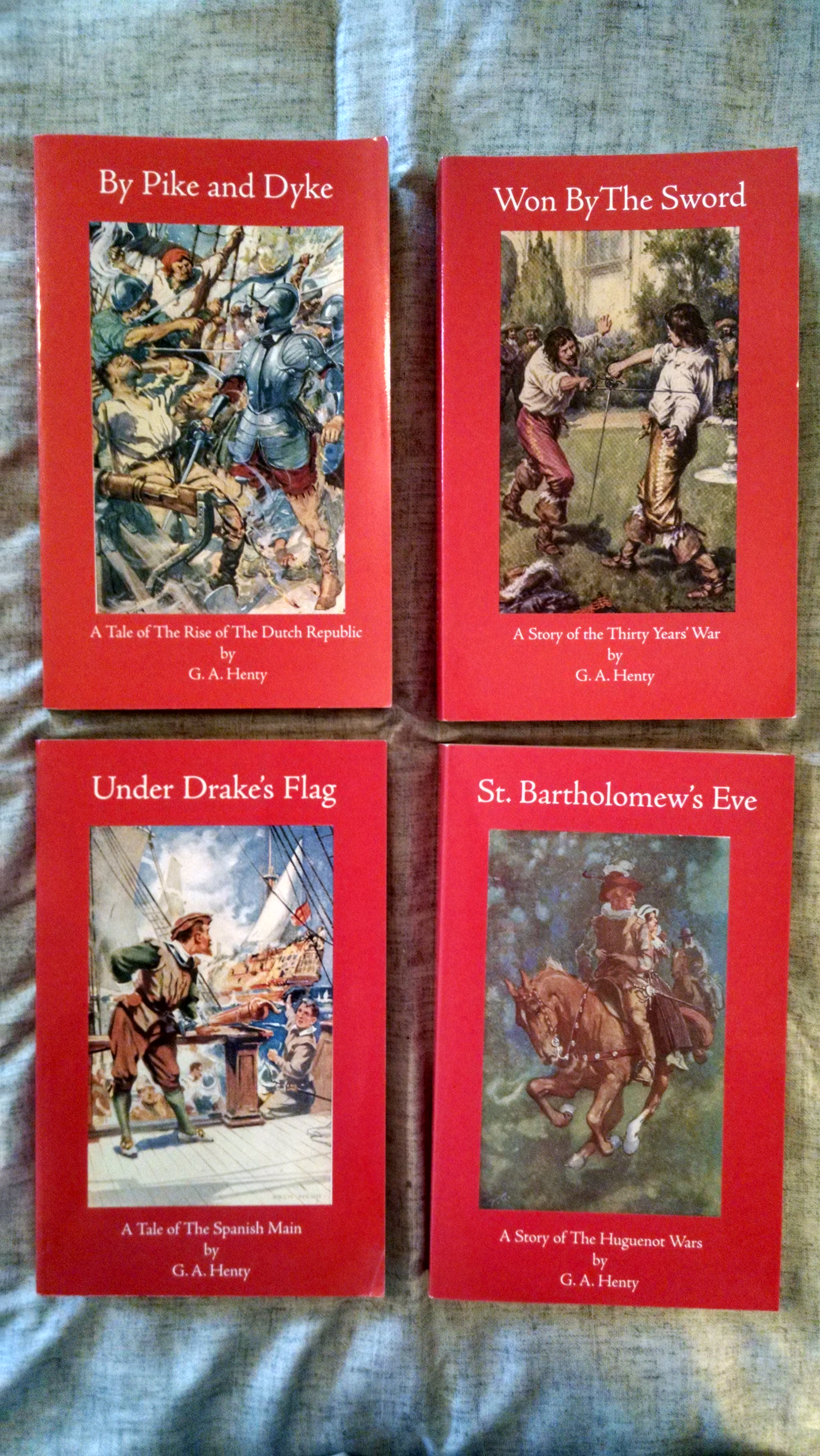 Image for WON BY THE SWORD , ST. BARTHOLOMEW'S EVE , UNDER DRAKES'S FLAG , BY PIKE AND DYKE    4 NOVELS BY G.A.HENTY